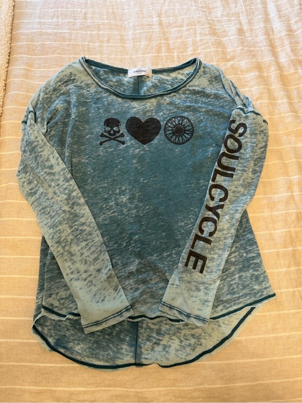 SoulCycle Teal Burnout Long-Sleeve Shirt